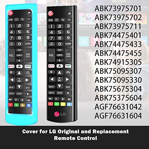 2 Pack Case for LG TV Remotes, Remote Cover for LG Smart TV Remote Control AKB75095307 AKB75375604 AKB74915305 Original, Replacement Silicone Skin Sleeve Glow in The Dark Blue Purple