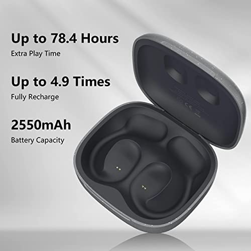 Oladance Open Ear Headphones Bluetooth 5.2 Wireless Earbuds for Android & iPhone, Open Ear Earbuds with Dual 16.5mm Dynamic Drivers, Up to 94 Hours Playtime Waterproof Sport Earbuds -Space Silver