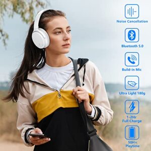 Srhythm NC35 Noise Cancelling Headphones Wireless Bluetooth 5.0 Bundle with Pack of 4 Headphones Replacement,Audio Cable 3.5mm/Type-C Cable/Aircraft Adaptor/6.35 to 3.5mm