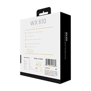 Ondigo WX610 Wireless, Bluetooth Headphones with Microphone | Waterproof, Sweatproof Sport Earbuds, Earphones with Noise Cancelling Headset - Silver/Black