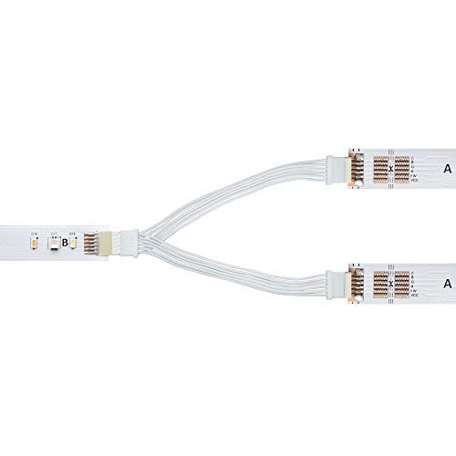 Litcessory Splitter for Philips Hue Lightstrip Plus (2 Pack, White - Micro 6-PIN V4)