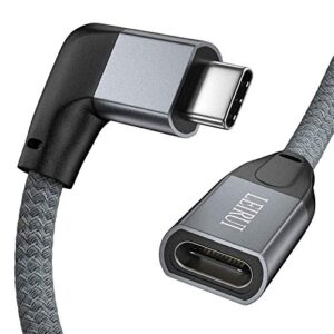 leirui right angle usb c extension cable 0.65 ft, 90 degree usb 3.1 (10gbps) type c male to female extension fast charging cable compatible for nintendo switch,thunderbolt 3 macbook pro,samsung s10