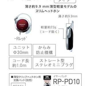 Panasonic Clip Headphone Red RP-HZ47-R (Japan Import)