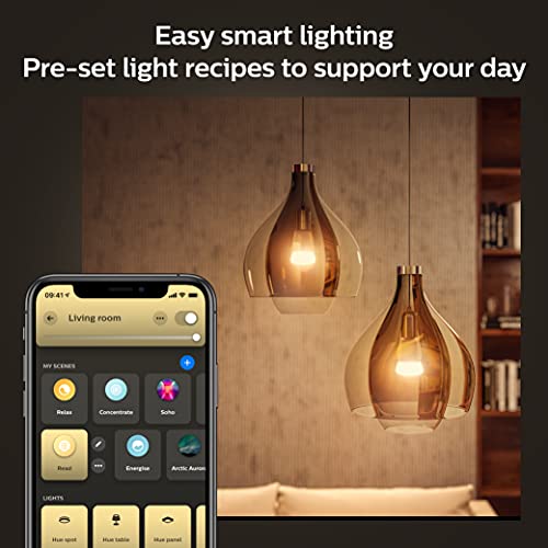 Philips Hue Smart Bundle: 2-Pack White A19 Bluetooth + V2 Dimmer Switch (Hue Hub Optional, Compatible with Alexa, Google Assistant)