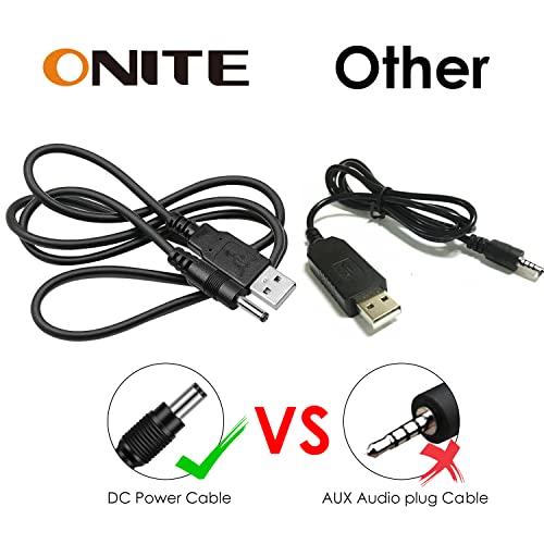 Onite 2pcs of 6.6ft 2m USB to DC 3.5x1.35mm Barrel Jack Power Cable Plugs Power Cord for USB Lights, USB Fans, Cartoon Watches, Radiators, 5V Mini Speakers, USB HUB