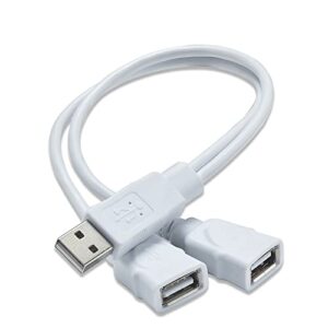 vrllinking dual usb port cable, usb male to 2 dual usb female,usb y splitter hub power cord extension adapte,applicable to lower power devices (data and for charging)