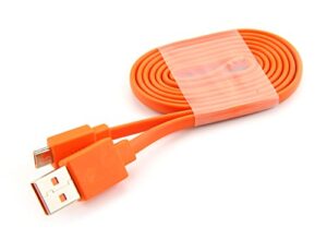 greatveal replacement micro usb fast charger flat cable cord for flip 2, flip 3,flip 4 speaker logitech ue boom 22awg android phones (orange)