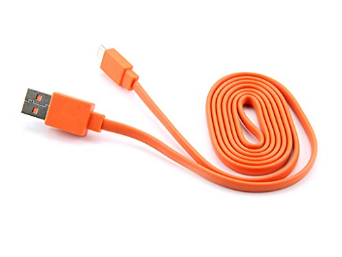 Greatveal Replacement Micro USB Fast Charger Flat Cable Cord for Flip 2, Flip 3,Flip 4 Speaker Logitech UE Boom 22AWG Android Phones (Orange)