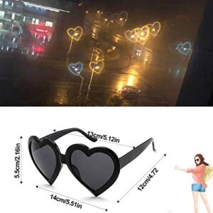 4pcs Heart Effect Diffraction Glasses That Turn Lights into Hearts,Heart Glasses Effects for Parties 3D Light Effect Glasses for Girls Women Halloween Special Glasses