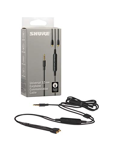 Shure AONIC 215 Wired Sound Isolating Earbuds, Clear Sound, Black & RMCE-UNI Universal Communication Cable for Detachable SE Sound Isolating Earphones