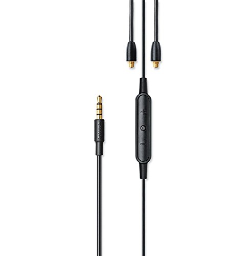 Shure AONIC 215 Wired Sound Isolating Earbuds, Clear Sound, Black & RMCE-UNI Universal Communication Cable for Detachable SE Sound Isolating Earphones