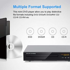 atune analog DVD Player 1080P Supported, All Region Free CD Disc Players, with NTSC/PAL System, HDMI AV Coaxial Output, Compact Design, Cables & Remote Control Apply for Home TV, Black