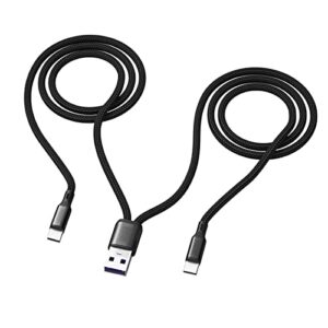 dual usb c multi charging cable dual 4ft length cable multi usb cable usb charging cable nylon braided dual usb c charger wire compatible with cell phones/huawei/samsung galaxy/pixel/lg/tablets