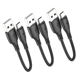 hotnow micro usb cable 0.5ft 6 inch short cords, [3 pack,0.5ft] android charger durable short cable fast charging cord for samsung galaxy s7 s6 s7 edge s5,note 5,ps4,power bank and more