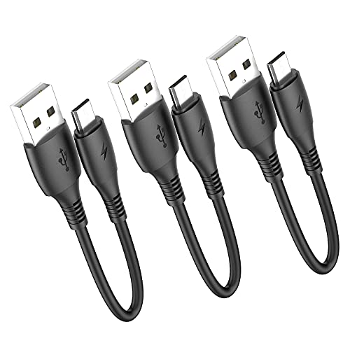 HOTNOW Micro USB Cable 0.5ft 6 inch Short Cords, [3 Pack,0.5FT] Android Charger Durable Short Cable Fast Charging Cord for Samsung Galaxy S7 S6 S7 Edge S5,Note 5,PS4,Power Bank and More