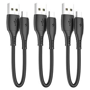 HOTNOW Micro USB Cable 0.5ft 6 inch Short Cords, [3 Pack,0.5FT] Android Charger Durable Short Cable Fast Charging Cord for Samsung Galaxy S7 S6 S7 Edge S5,Note 5,PS4,Power Bank and More