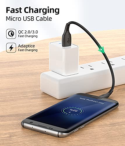 HOTNOW Micro USB Cable 0.5ft 6 inch Short Cords, [3 Pack,0.5FT] Android Charger Durable Short Cable Fast Charging Cord for Samsung Galaxy S7 S6 S7 Edge S5,Note 5,PS4,Power Bank and More