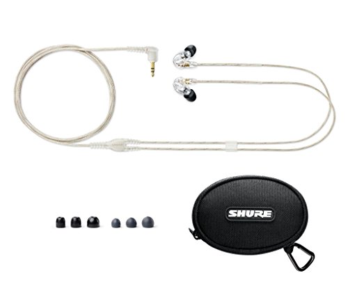 Shure SE535-CL Professional Sound Isolating Earphones - Clear & SE215 PRO Wired Earbuds-Professional Isolating Earphones Sound and Deep Bass, Single Dynamic MicroDriver