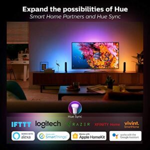 Philips Hue White A19 60W Equivalent LED Smart Bulb Starter Kit (4 A19 White Bulbs and 1 Hub Compatible with Amazon Alexa Apple HomeKit and Google Assistant)