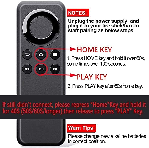 Replacement Remote Control-Without Voice Function,Compatible with Amazon Fire TV Stick and Amazon Fire TV Box,Black