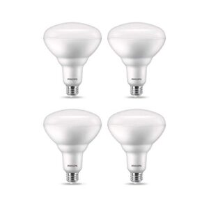 philips led flicker-free br40 light bulb, dimmable warm glow effect, eyecomfort technology, 2175 lumen, 2200-2700k, 20w=150w, e26 base, title 20 certified, 4-pack