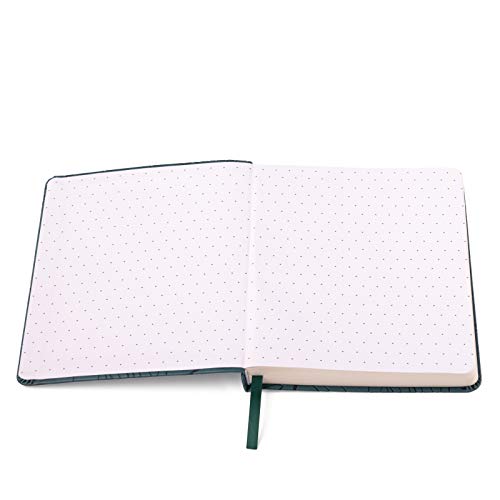 Eccolo Medium Lined Journal Notebook, Flexible Cover, A5 Writing Journal, 256 Ruled Ivory Pages, Ribbon Bookmark, Lay Flat, Notebook for Work or School, Palms (Green, 5.75-x-8.25 inches)