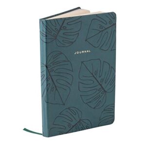 Eccolo Medium Lined Journal Notebook, Flexible Cover, A5 Writing Journal, 256 Ruled Ivory Pages, Ribbon Bookmark, Lay Flat, Notebook for Work or School, Palms (Green, 5.75-x-8.25 inches)