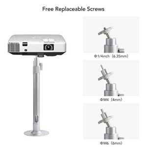 Universal Extending Projector Ceiling Mount Hanger 360°Rotatable Head with Extendable Length 13.8 Inch to 23.6 Inch / 11 lbs Load Mounting Bracket