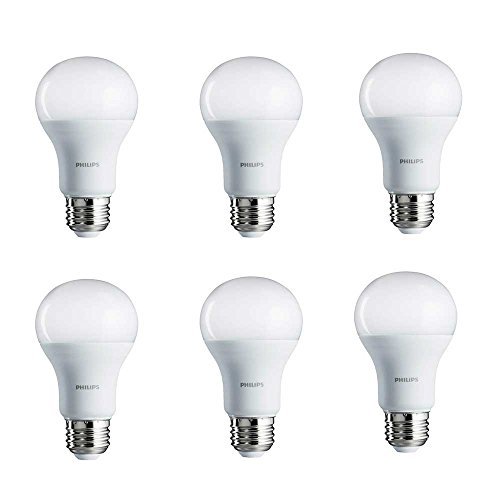 Philips LED Non-Dimmable A19 Frosted Light Bulb: 1500-Lumen, 5000-Kelvin, 14-Watt (100-Watt Equivalent), E26 Base, Daylight, 6-Pack