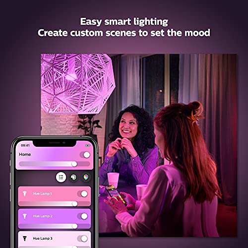 Philips Hue White and Color Ambiance A19 E26 LED Smart Bulb & White A19 Medium Lumen Smart Bulb, 1100 Lumens, Bluetooth & Zigbee Compatible (Hue Hub Optional), 1 Bulb