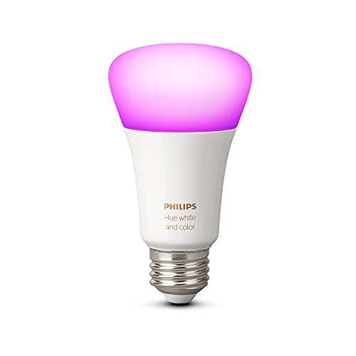 Philips Hue White and Color Ambiance A19 E26 LED Smart Bulb & White A19 Medium Lumen Smart Bulb, 1100 Lumens, Bluetooth & Zigbee Compatible (Hue Hub Optional), 1 Bulb