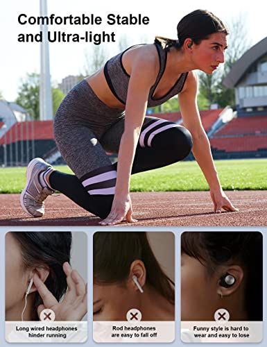 TTQ [Upgrade] Wireless Earbuds Bluetooth Headphones, Bluetooth 5.2 Sport Headphones, 80H Play Back, IPX7 Waterproof Over-Ear Buds with Earhooks Built-in Mic Headset for Sports Running Workout Gaming