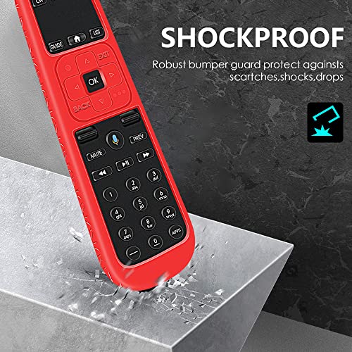 Protective Case Covers for AT&T TV Now DirecTV Receiver Remote Control Voice Remote Control C71KW,for AT&T TV Now DirecTV Remote Battery Back Shockproof Silicone Cover Holder Skin Protector-Red