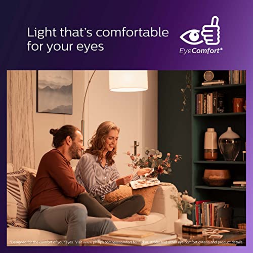 Philips LED Flicker-Free Classic Glass Ultra Definition, EyeComfort Technology, Warm Glow Effect B11 Light Bulb, 300 Lumen, Soft White (2700K), 3.5W=40W, E26 Base, T20 Certified, 3-Pack (574392)