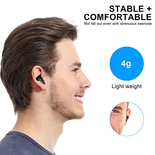 LHBHT Bluetooth Wireless Earbuds,Noise Cancelling True Wireless Earbuds,Touch Control Earbud & in-Ear Earbuds,Earbuds Includes Compact Type C Charging Case Fast Charging,Perfect for Work Travel Sport