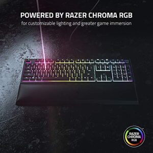 Razer Ornata V2 Gaming Keyboard: Hybrid Mechanical Key Switches - Customizable Chroma RGB Lighting - Individually Backlit Keys - Detachable Plush Wrist Rest - Programmable Macros