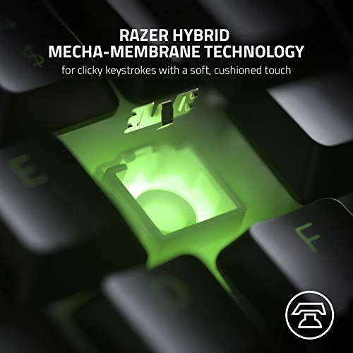 Razer Ornata V2 Gaming Keyboard: Hybrid Mechanical Key Switches - Customizable Chroma RGB Lighting - Individually Backlit Keys - Detachable Plush Wrist Rest - Programmable Macros