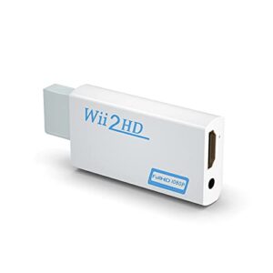 bolaazul wii to hdmi converter wii to hdmi adapter, wii 2 hdmi connector white wii in hdmi out video converter & 3.5mm audio output for wii to hdmi hdtv out