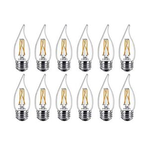 philips led classic glass dimmable ba11 light bulb: 300-lumen, 2700-kelvin, 3.3-watt (40-watt equivalent), t20 certified, e26 base, warm glow, 12-pack, soft white