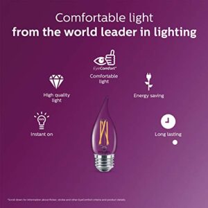 Philips LED Classic Glass Dimmable BA11 Light Bulb: 300-Lumen, 2700-Kelvin, 3.3-Watt (40-Watt Equivalent), T20 Certified, E26 Base, Warm Glow, 12-Pack, Soft White