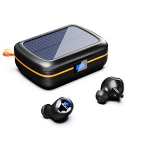 ABFOCE Wireless Earbuds ENC Noise Cancelling, TWS Bluetooth 5.1 Headphone, 160H Playtime, IPX6 Waterproof, with Solar Charging Case and USB-C Fast Charge, Hi-Fi Stereo Sound Earphone for Sport/Work