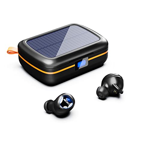 ABFOCE Wireless Earbuds ENC Noise Cancelling, TWS Bluetooth 5.1 Headphone, 160H Playtime, IPX6 Waterproof, with Solar Charging Case and USB-C Fast Charge, Hi-Fi Stereo Sound Earphone for Sport/Work