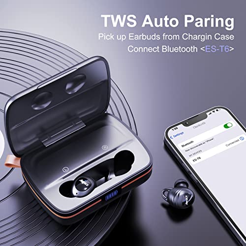 ABFOCE Wireless Earbuds ENC Noise Cancelling, TWS Bluetooth 5.1 Headphone, 160H Playtime, IPX6 Waterproof, with Solar Charging Case and USB-C Fast Charge, Hi-Fi Stereo Sound Earphone for Sport/Work