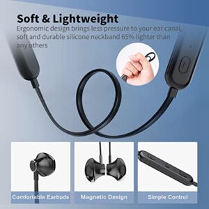 ANRYZAN Bluetooth Headphones Neckband V5.0 10Hour Playtime Lightweight Wireless Headset Sport Ear-Buds w/Mic Earphones Compatible with iPhone Samsung Android for Gym Running (Dark)