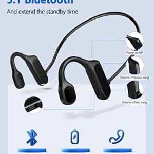 Bone Conduction Earphone -Wireless Bluetooth Headphones- Open Ear Headphones- Sports Bluetooth Headset - Sweatproof for Running and Workouts