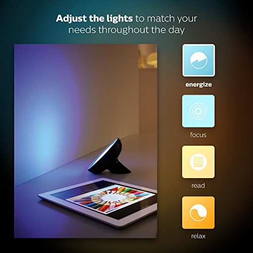 Philips Hue Bloom Dimmable LED Smart Table Lamp (Requires Hue Hub, Works with Amazon Alexa, Apple HomeKit and Google Assistant), White and Lavendar