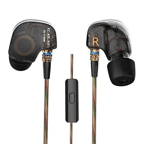 Kz ATE Copper Driver Ear Hook HiFi in Ear Earphone Sport Headphones for Running with Foam Eartips with Microphone