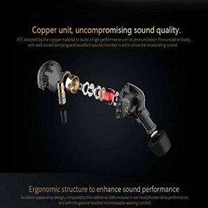 Kz ATE Copper Driver Ear Hook HiFi in Ear Earphone Sport Headphones for Running with Foam Eartips with Microphone