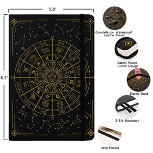 Btooktops Hardcover Notebook for Work, Lined Journal for Man Woman Writing, A5 College Leather Diary with Inner Pocket 192 Pages (Black)