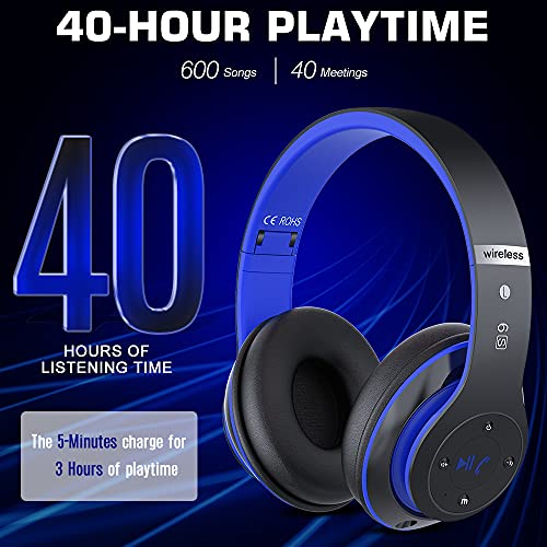 PRTUKYT 6S Wireless Bluetooth Headphones Over Ear